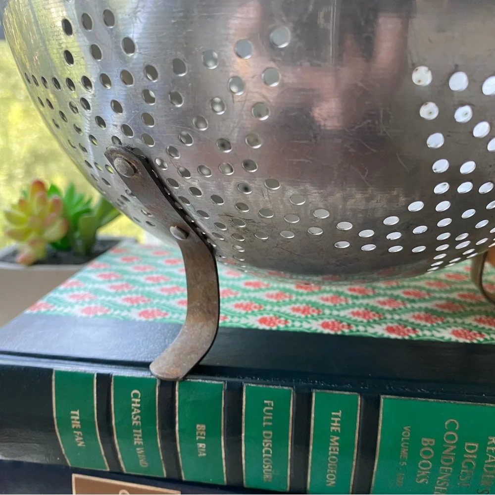Vintage Silver Metal Colander